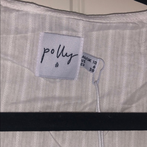 Princess Polly Rain Dance Tie front top White - Picture 2 of 3